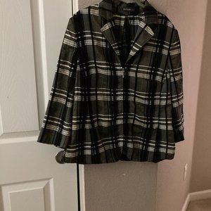 Checkered zipped blouse